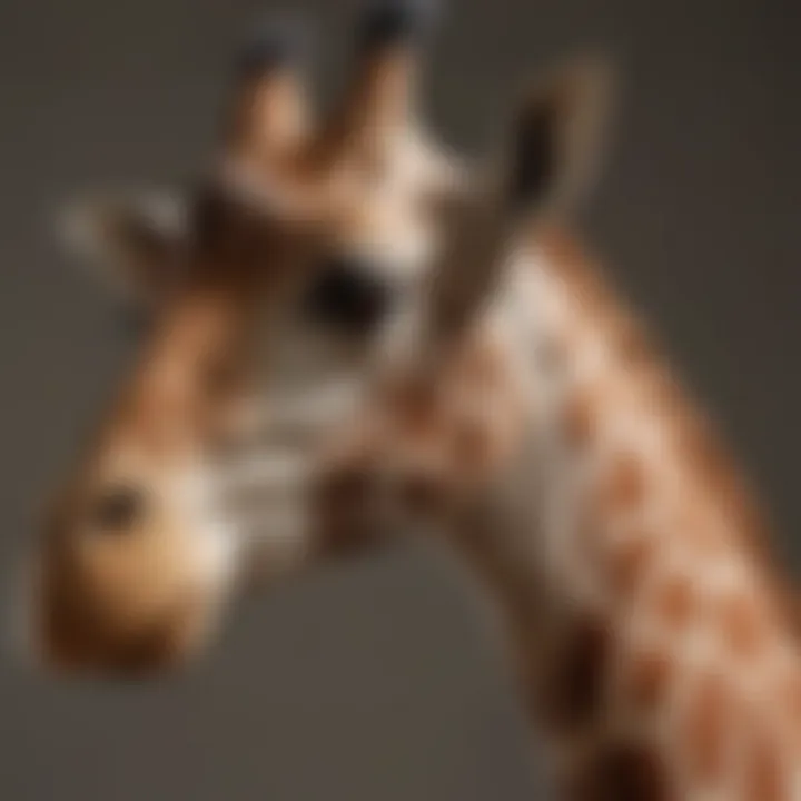 Close-up of a giraffe's long neck showcasing its unique structure