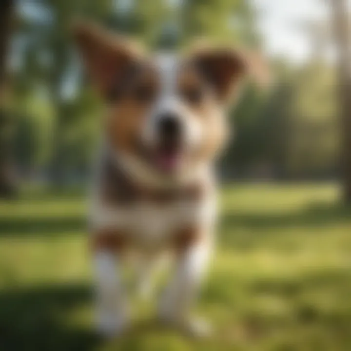 Playful dog enjoying a sunny day in the park