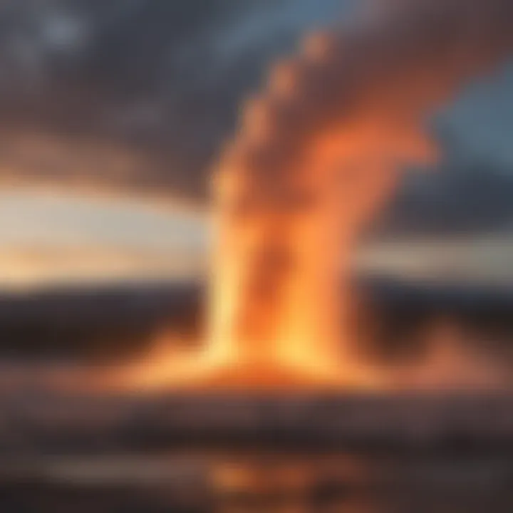 Old Faithful Geyser erupting majestically against a clear sky