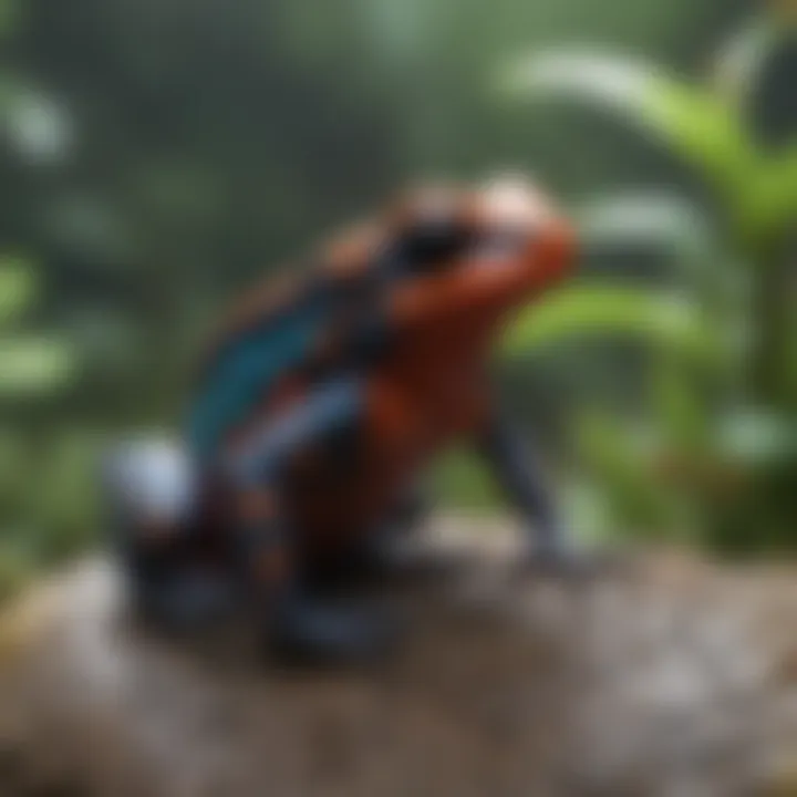 Poison dart frog showcasing bright colors as warning signals