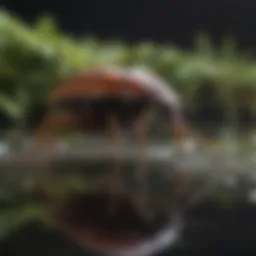 A close-up view of a water bug showcasing its distinctive features.