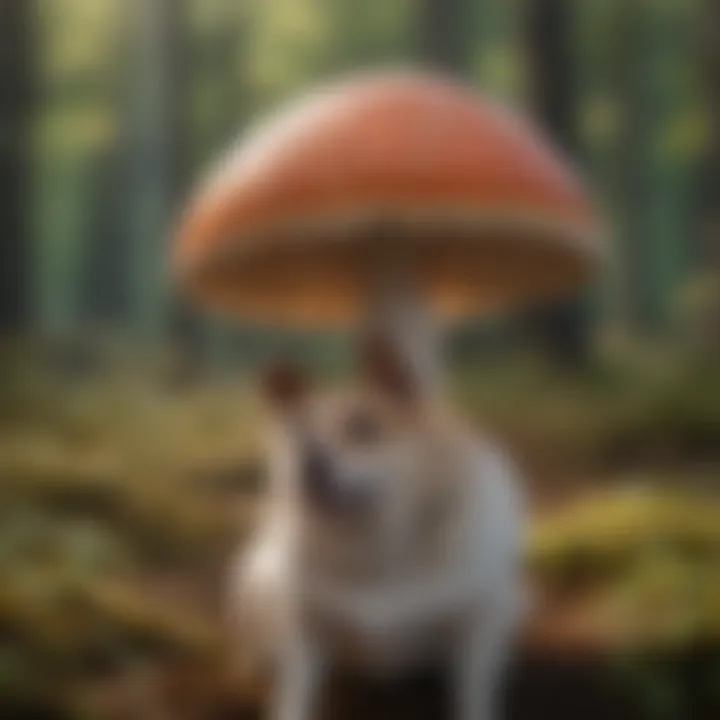 An infographic displaying symptoms of mushroom poisoning in dogs.