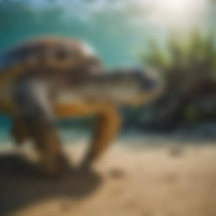 Ecological impact of green sea turtles on marine environments