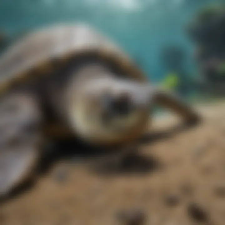 Threats faced by green sea turtles, including pollution and habitat loss