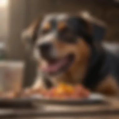 A dog happily enjoying a safe snack