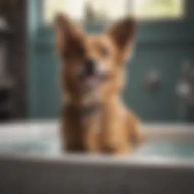 Simplifying Dog Grooming for Owners A pet owner using a dog wash attachment