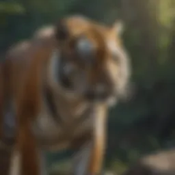 Majestic Bengal tiger in its natural habitat
