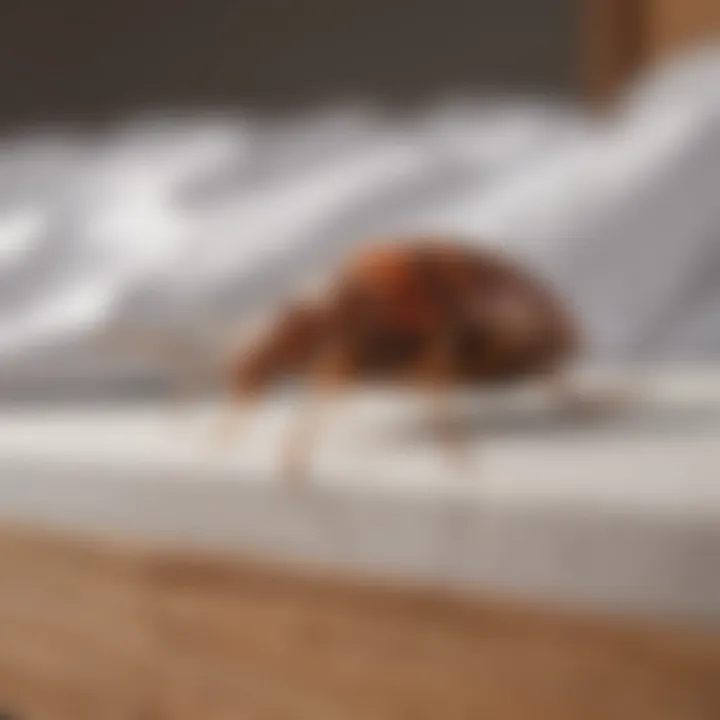 A bed with a visible bed bug infestation