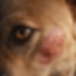 Close-up of a dog's wound showing signs of infection