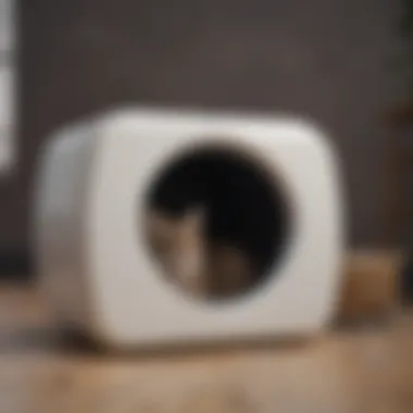 A modern cat litter box with odor control features