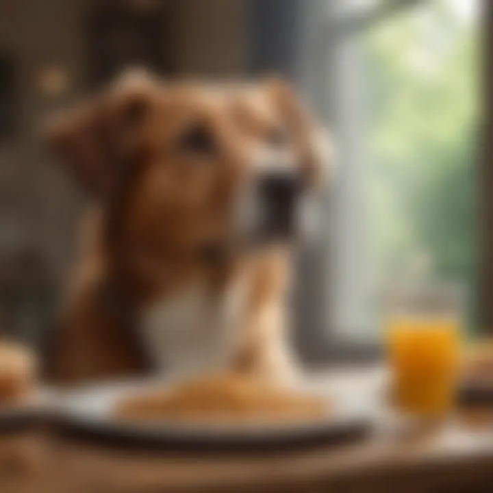 Healthy dog enjoying a yeast allergy-friendly meal