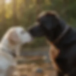 A calm and friendly Labrador Retriever interacting with an autistic adult