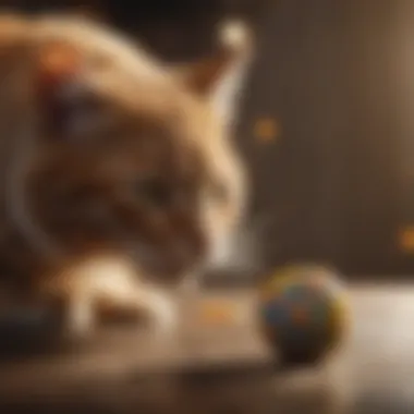 Active Cat Engaging in Play Active cat playing with a toy