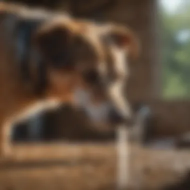 A dog drinking water to stay hydrated