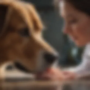 Owner consulting with a veterinarian for pet care