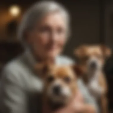 A small non-shedding dog sitting affectionately beside an elderly person.