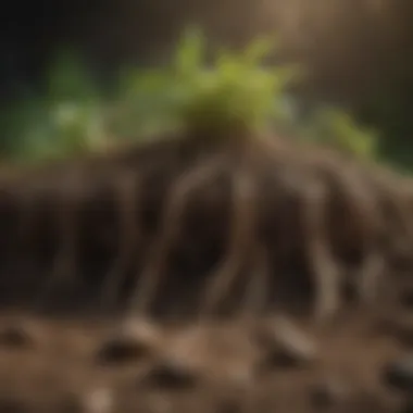 Understanding Soil and Roots Illustration of soil layers and plant roots demonstrating optimal growing conditions.