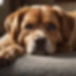 Senior dog resting comfortably