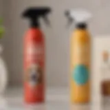 A selection of top-rated pet odor remover sprays arranged on a clean surface