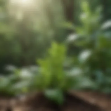 Peppermint plants thriving in a sunny environment