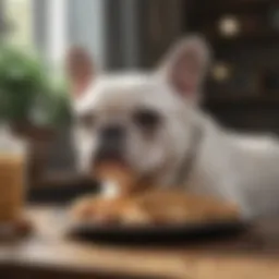 French Bulldog enjoying a nutritious meal