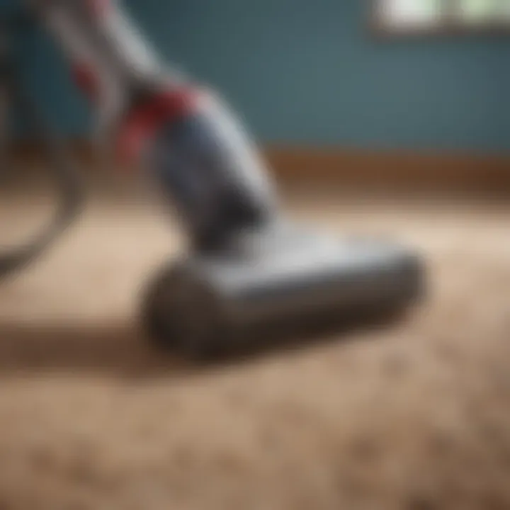 Upright vacuum cleaner with specialized pet hair attachments