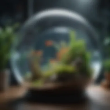 Interior view of a Bi Orb tank filled with vibrant aquatic life