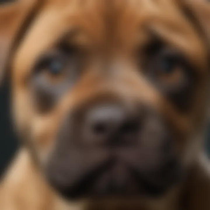 Close-up of a Boerboel puppy's expressive eyes