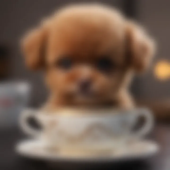 Close-up of a teacup poodle showcasing its unique features