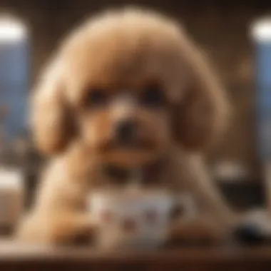 Teacup Poodle Grooming A teacup poodle being groomed with care