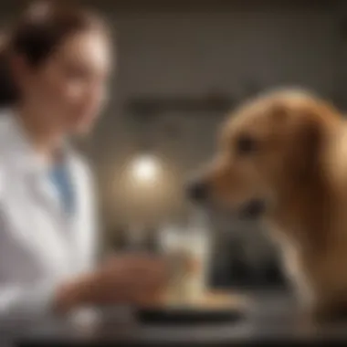 A vet discussing dietary options with a pet owner