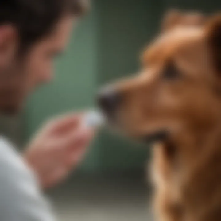 A veterinarian explaining medication dosages to a pet owner