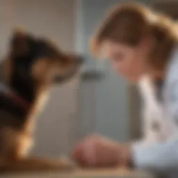 Veterinarian examining a dog