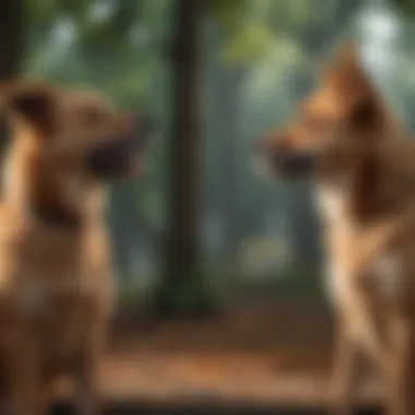 Socialization and Canine Communication A group of dogs interacting in a social environment