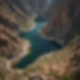 Aerial view of Canyon Lake showcasing its geological formations and surrounding landscape