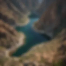 Aerial view of Canyon Lake showcasing its geological formations and surrounding landscape