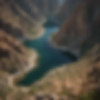 Aerial view of Canyon Lake showcasing its geological formations and surrounding landscape
