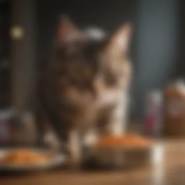 A cat enjoying a delicious meal of canned food, demonstrating preference