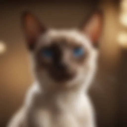 Elegant Siamese cat showcasing its striking coat and distinctive color points