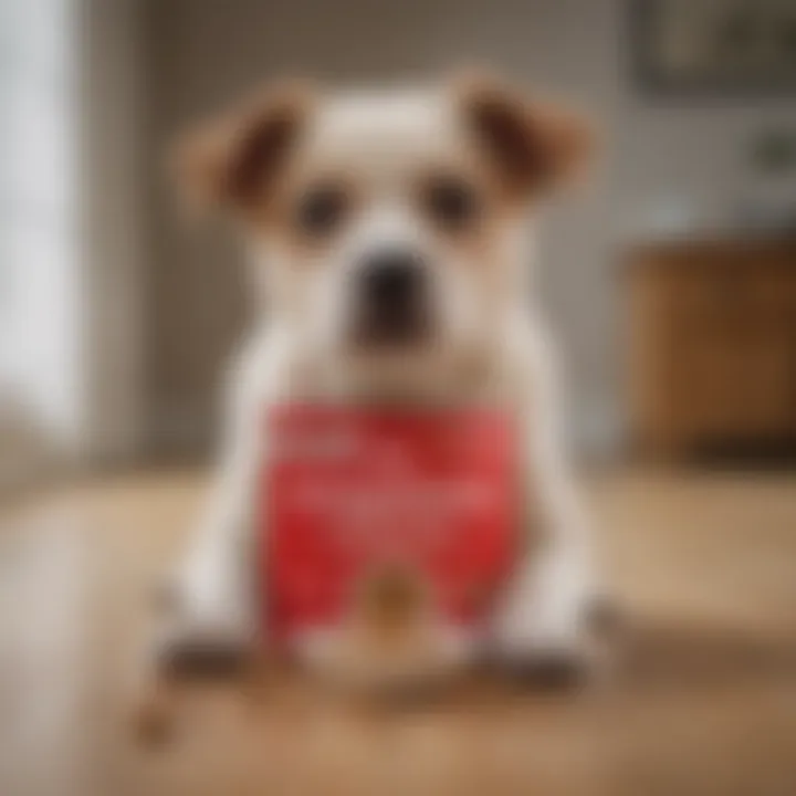 A medium-sized dog enjoying a bowl of Chewy Royal Canin food