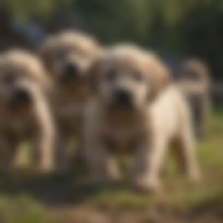 Chinook puppies in a playful group setting