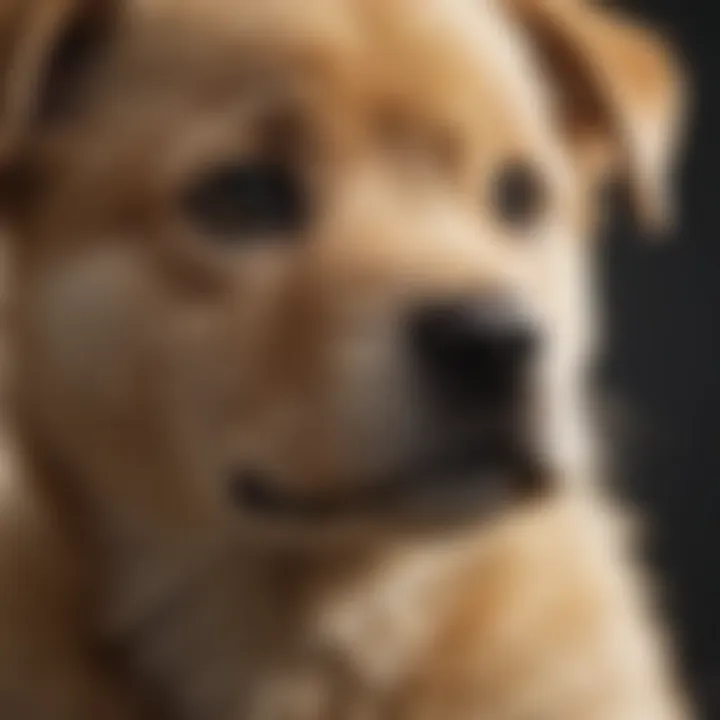 Close-up of a Chinook puppy's unique coat