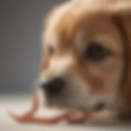 Illustration of different types of worms affecting puppies