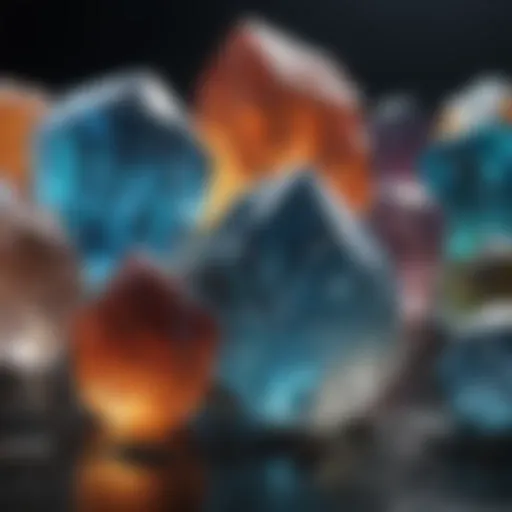A vibrant array of various crystals showcasing their unique colors and shapes