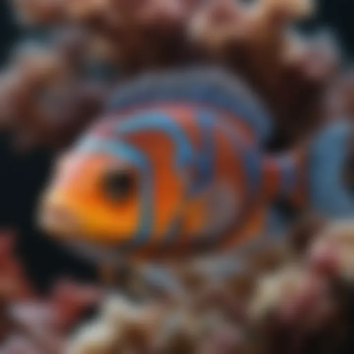 Close-up of a small saltwater fish showcasing its colorful patterns