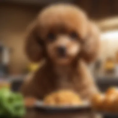 Nourishing Choices: Optimal Nutrition for Your Toy Poodle Nutritious meal setup for a Toy Poodle including high-quality food