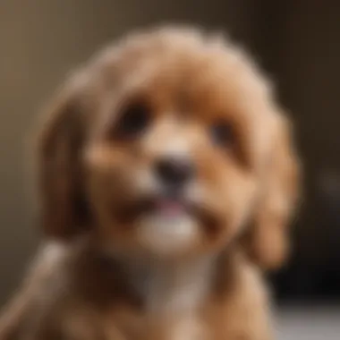 Cavapoo being groomed with care