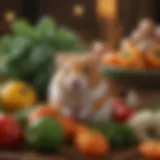 A colorful assortment of hamster-safe vegetables