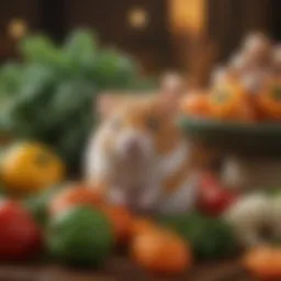 A colorful assortment of hamster-safe vegetables