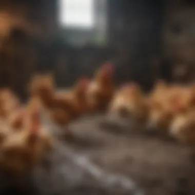 Social Dynamics Among Chickens Chickens interacting in a natural social setting, displaying their social behaviors.